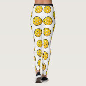 Pickleball Personaliseert Leggings White Yellow (Achterkant)