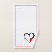 Pickleball Personalized Heart Red and White (Serviette à main)