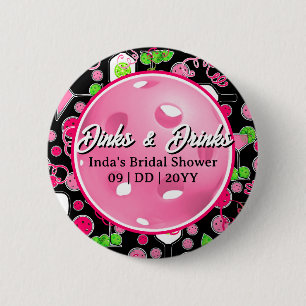 Pickleball Persoonlijke Bruidsdouche Swag Ronde Button 5,7 Cm