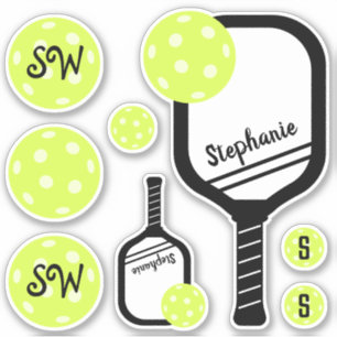 Pickleball Persoonlijke naam Sticker Set