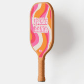 Pickleball Picklemania Retro Waves Tekst Initialen Pickleball Paddle (Links)