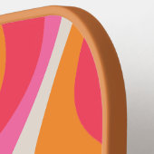 Pickleball Picklemania Retro Waves Tekst Initialen Pickleball Paddle (Links Detail)