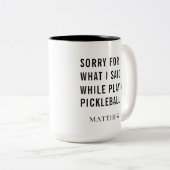 Pickleball Player - Aangepaste tas Tweekleurige Koffiemok (Voorkant rechts)