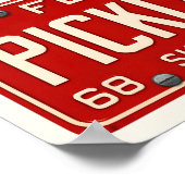 Pickleball Player Art Retro Florida License Plate Poster (Hoek)