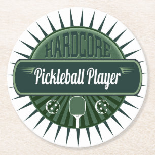Pickleball Player Dink Party Ronde Kartonnen Onderzetter