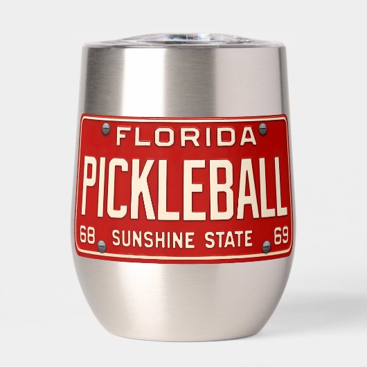 Pickleball Player Fan Retro Florida License Plate (Avant)