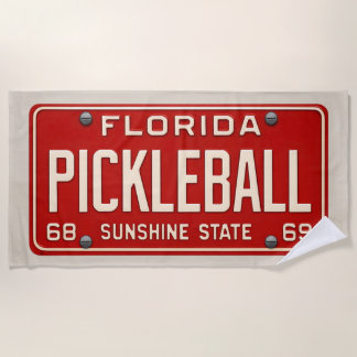 Pickleball Player Fan Retro Florida License Plate Strandlaken
