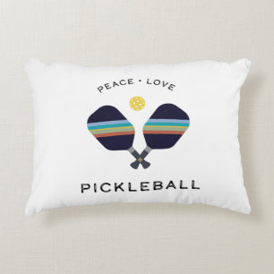 Pickleball Player Gift Peace Love and Pickleball Accent Kussen