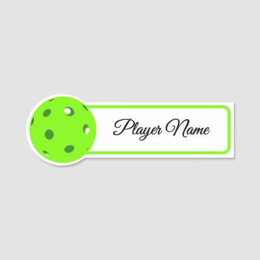 Pickleball Player Green Pickleballs Personalized Naamplaatje (Voorkant)