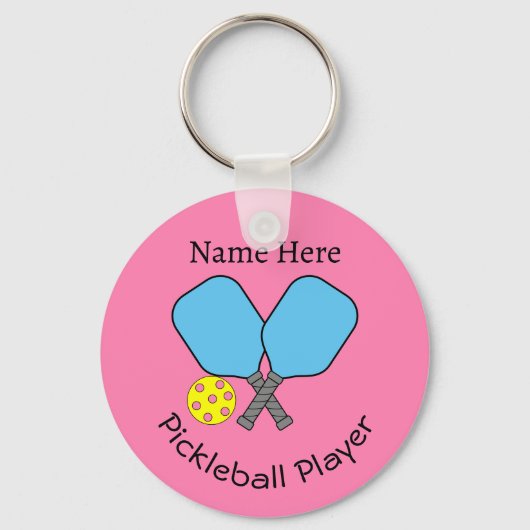 Pickleball Player Key Ring Sleutelhanger (Voorkant)