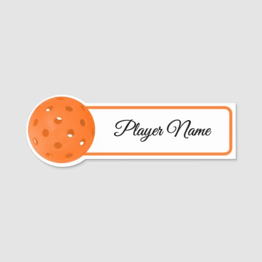 Pickleball Player Orange Pickleballs Personalized Naamplaatje (Voorkant)