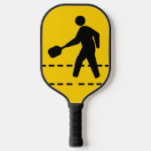 Pickleball Player Pedestrian Crossing Sign Pickleball Paddle (Voorkant)