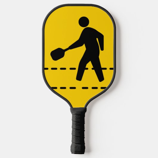Pickleball Player Pedestrian Crossing Sign Pickleball Paddle (Achterkant)