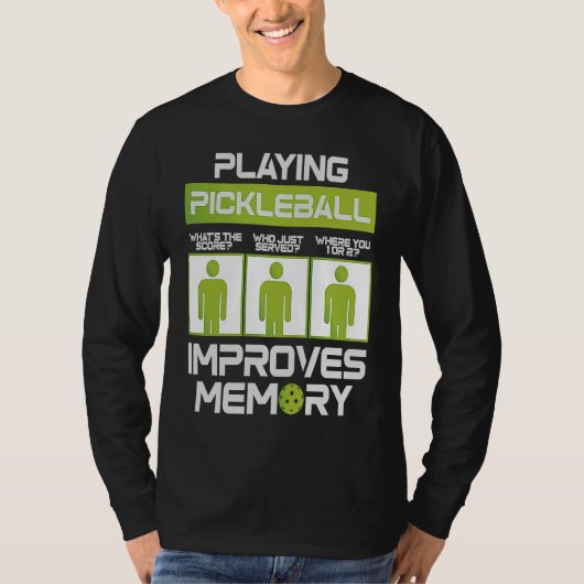 Pickleball Player Playing Pickleball Improves Memo T-shirt (Voorkant)