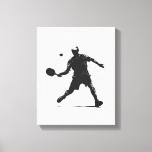 Pickleball Player Silhouette Sport Design Canvas Afdruk