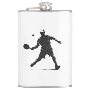 Pickleball Player Silhouette Sport Design Heupfles