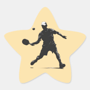 Pickleball Player Silhouette Sport Design Ster Sticker