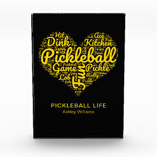 Pickleball Player Word Art Typografie gepersonalis Fotoblokken