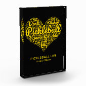 Pickleball Player Word Art Typografie gepersonalis Fotoblokken (Links)