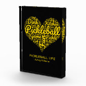 Pickleball Player Word Art Typografie gepersonalis Fotoblokken (Rechts)