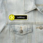 Pickleball Player Yellow Ball Black Personalized Naamplaatje (In situ)