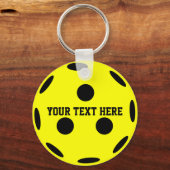 Pickleball Player Yellow Ball Sleutelhanger (Voorkant)