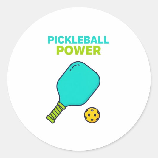 Pickleball Power Funny Sports Sticker (Devant)