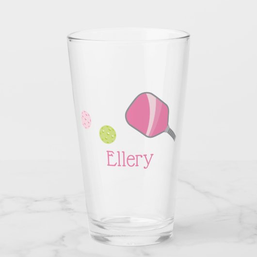 Pickleball Preppy Tumbler en verre personnalisé (Devant)