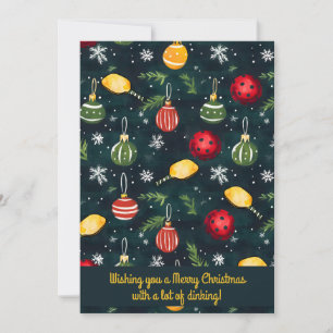 Pickleball🎄 Prettig kerstfeest, eigen tekst Feestdagenkaart