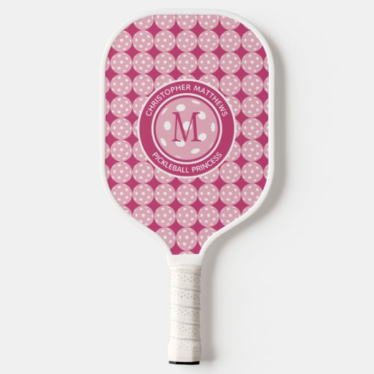 Pickleball Princess Custom Quote Name Initiaal Roz Pickleball Paddle (Achterkant)