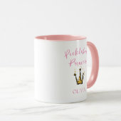 Pickleball Princess Gold Glitter Tiara Roze Custom Mok (Voorkant rechts)