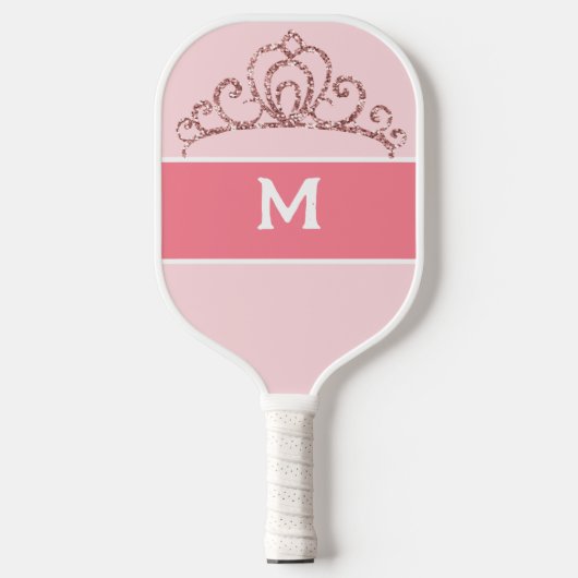 Pickleball Princess Monogrammed Pink Paddle (Voorkant)