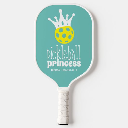 Pickleball Princess Schattig Aqua Blauwgroen Pickleball Paddle (Achterkant)