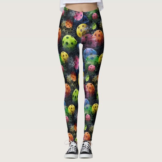 Pickleball Print Leggings (Voorkant)