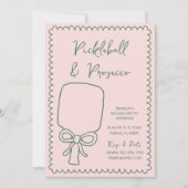 Pickleball & Prosecco Hand getrokken Bachelorette Kaart (Voorkant)