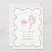 Pickleball & Prosecco Preppy Modern Bachelorette Kaart (Voorkant)