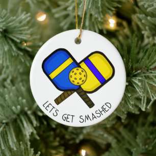 Pickleball Pun Kerstmis Keramisch Ornament