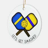Pickleball Pun Kerstmis Keramisch Ornament (Links)