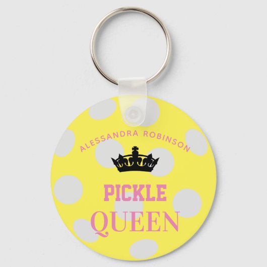 Pickleball Queen, eigen naam Sleutelhanger (Achterkant)