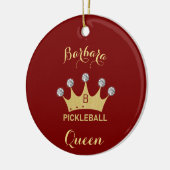 Pickleball Queen Glam Glitz Monogram Naam Keramisch Ornament (Links)
