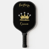 Pickleball Queen Glam Glitz Monogram Name Gold Paddle (Voorkant)