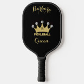Pickleball Queen Glam Glitz Monogram Name Gold Paddle (Achterkant)