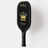 Pickleball Queen Glam Glitz Monogram Name Gold Paddle (Links)