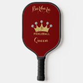 Pickleball Queen Glam Glitz Monogram Name Gold Pickleball Paddle (Achterkant)