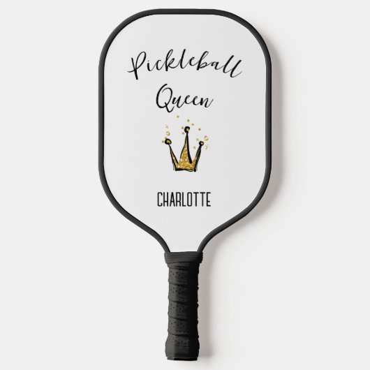 pickleball queen | Gold Glitter Crown Aangepaste n Pickleball Paddle (Achterkant)
