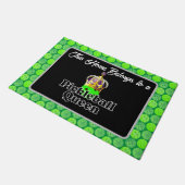 Pickleball Queen - Green Pickleball Wearing Crown Deurmat (Schuin)