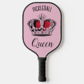 Pickleball Queen Kroon Roze Gepersonaliseerd Paddle (Voorkant)
