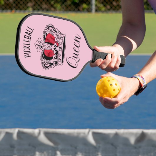 Pickleball Queen Kroon Roze Gepersonaliseerd Pickleball Paddle (Insitu)