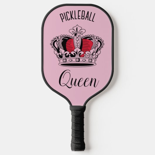 Pickleball Queen Kroon Roze Gepersonaliseerd Pickleball Paddle (Voorkant)