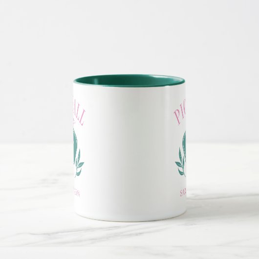 Pickleball Queen Logo Monogram Aangepaste naam Mok (Midden)